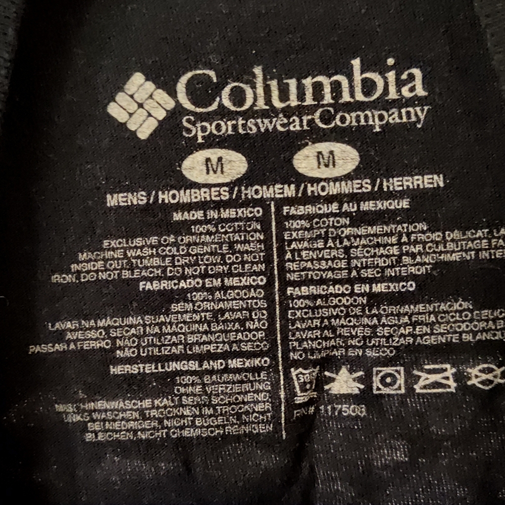 Columbia Sportswear PFG US Flag Fish Black Short Sleeve Cotton T-Shirt Men's M - Picture 5 of 5